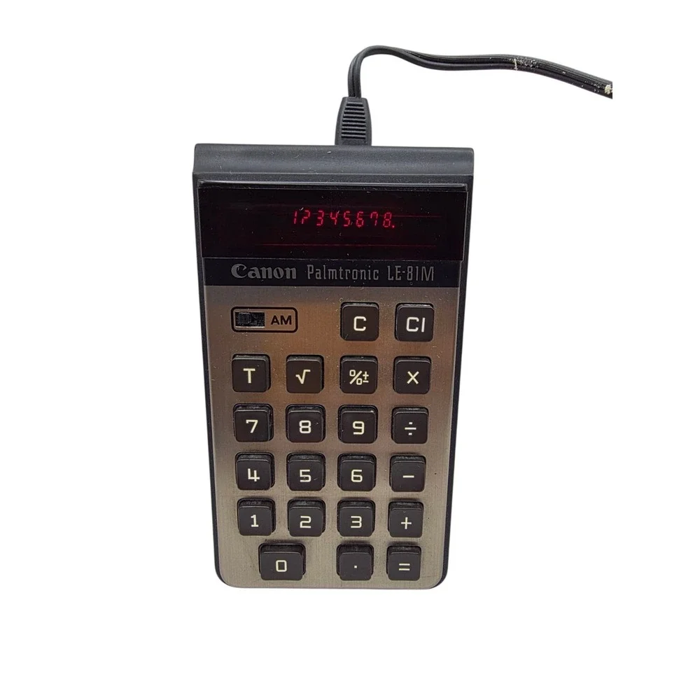 Vintage Canon palmtronic LE-81M Calculator w/ Power Adapter - Tested & Works -